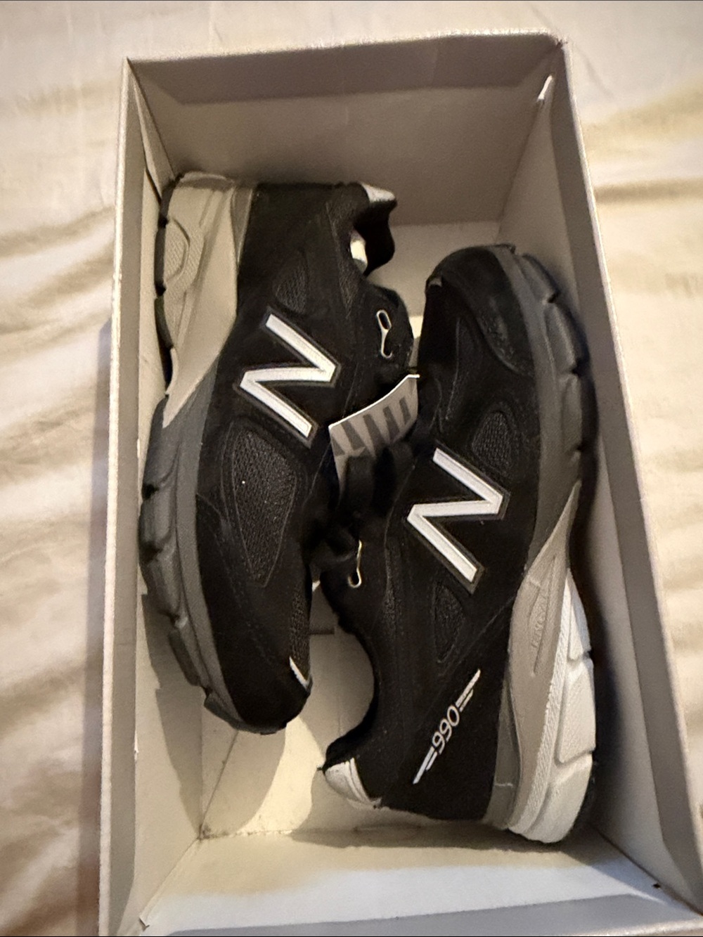 New Balance Black & Gray 990 Running Sneakers